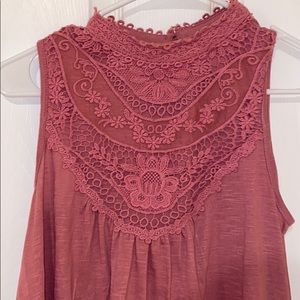 Pink embroidered top